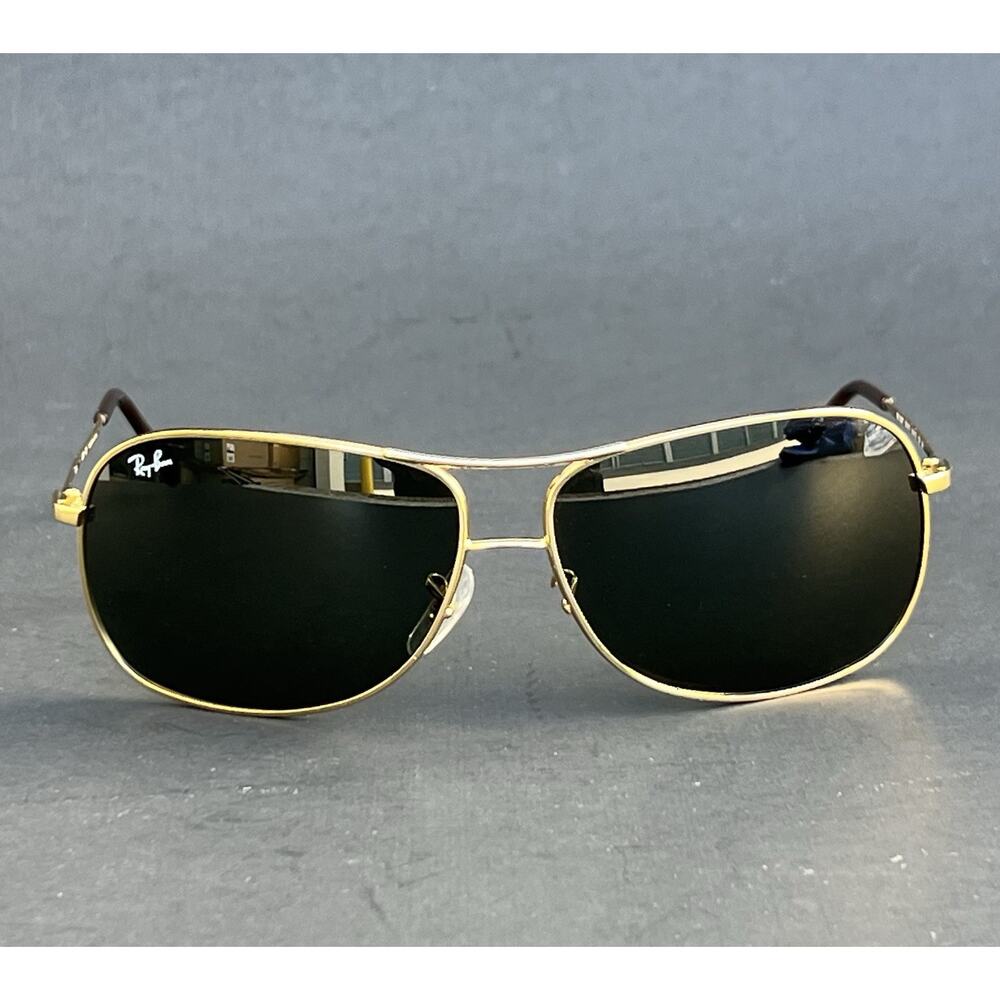 RAY BAN RB3267 Sunglasses Gold Frame / Green Lenses 64 13 125